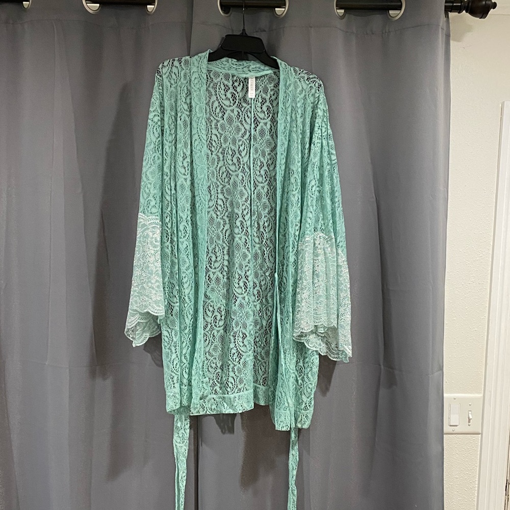 Mint and silver lingerie robe- size 14/16